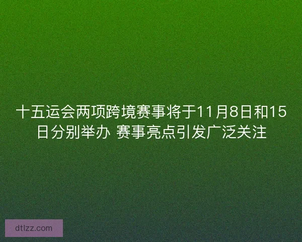 十五运会两项跨境赛事将于11月8日和15日分别举办 赛事亮点引发广泛关注 十五运会两项跨境赛事将于11月8日和15日分别举办 赛事亮点引发广泛关注